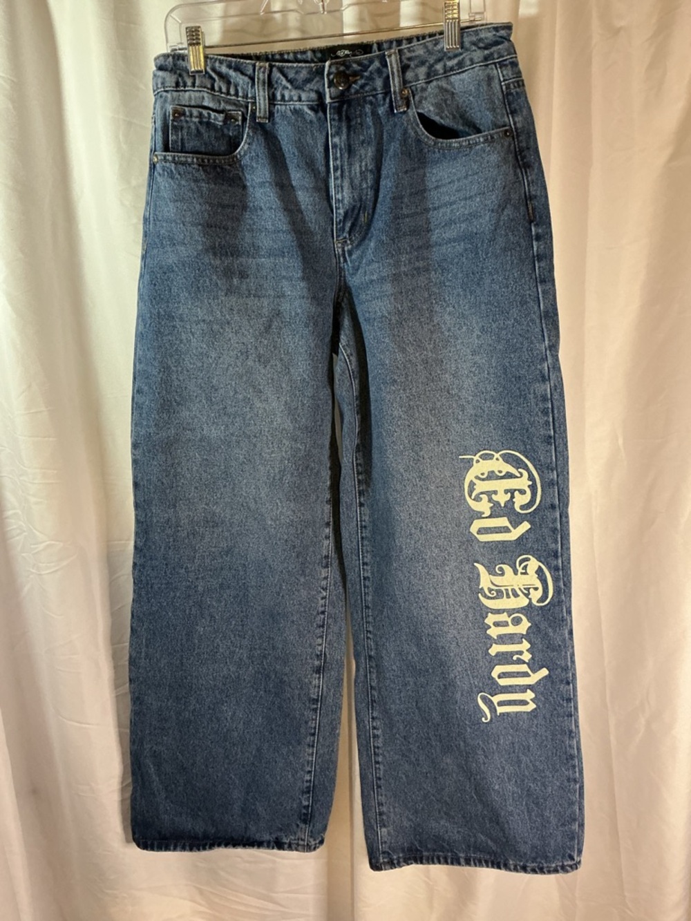 Ed Hardy Jeans Men’s Size 30 Wide Leg Tattoo Graphic Y2K Streetwear